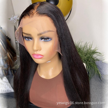 Cheap Lace Frontal Wig Yeswigs Raw Brazilian Virgin Cuticle Aligned Natural Human Hair HD Full Lace Front Wigs For Black Women